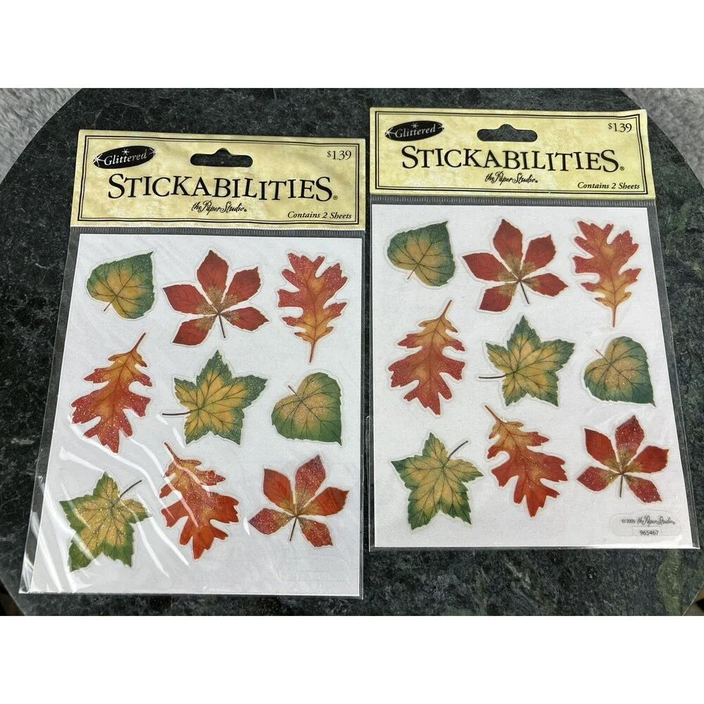 Fall Scrapbooking Lot Thanksgiving Theme Stickers Stamps Puffy Autumn Leaves